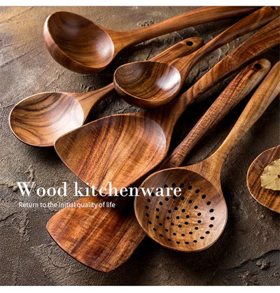 Luxury Teak natural wood High Quality Durable Tableware Cooking Kitchen tools