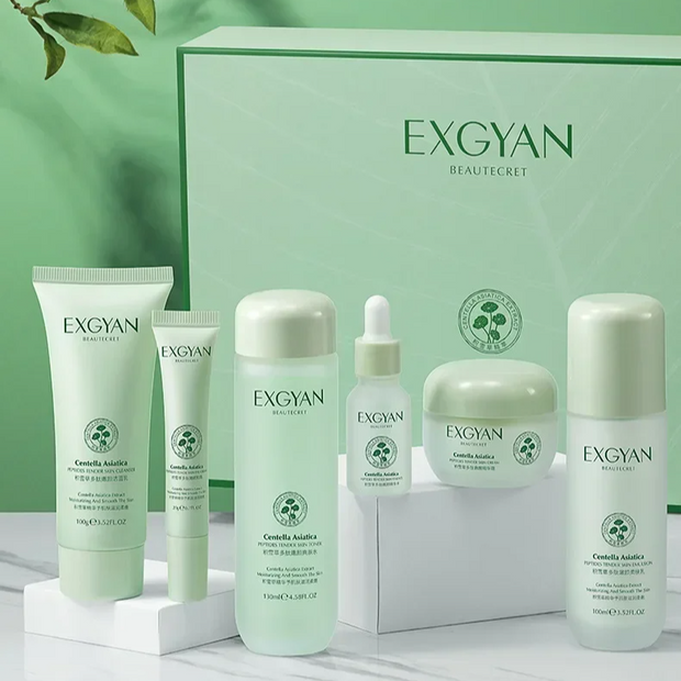 Exgyan Centella Asiatica Polypeptide Skin Care Set Moisturizing Oil-controlling Face Serum Cream Ascorbic Acid Essence