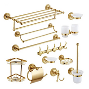 Gold Bathroom Accessories Bath Brass Soap Dish Set Toilet Life Bathroom Rack Paper Holder Bathroom Appliance