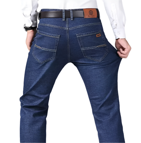 Men's Jeans Stretch Fit Business Fashion Soft Denim Brand Pants all Seasons