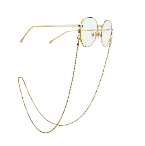 Cadena de gafas de sol para mujer, cadena cilíndrica de cuentas, anticaída, collar de cordón