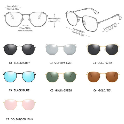 FUQIAN gafas de sol polarizadas de Metal clásicas para hombre, gafas de sol poligonales a la moda para mujer, gafas de conducción hexagonales Vintage para hombre UV400