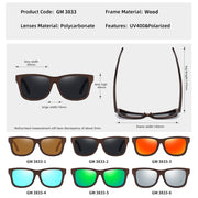 Gafas de sol de madera de bambú Natural GM, gafas polarizadas hechas a mano, lentes con revestimiento de espejo, gafas con caja de regalo