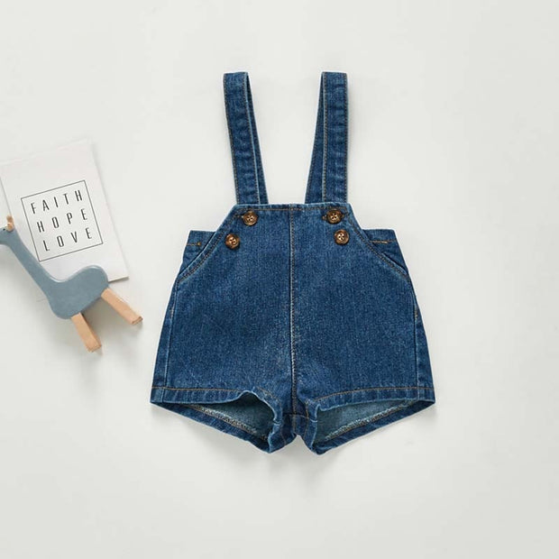 New Baby Overalls Boys Girls Denim Overalls Kids Jumpsuit Korean Fashion Children Denim Shorts