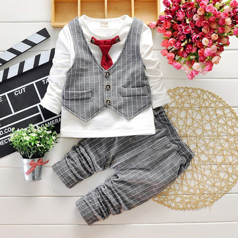 Fashion 2PC Children's Sets Boys Long Sleeves Outfits Clothing Kids Casual Cotton Tracksuits Clothes Hoodie + Trousers