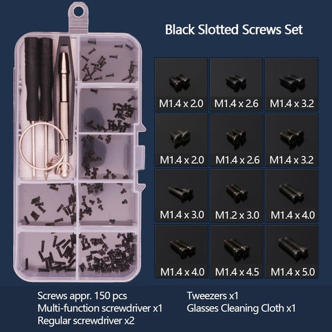 Eyeglasses Sunglasses Watch Repair Kit with Screws Tweezers Screwdriver Gold/Black Stainless Steel Screws