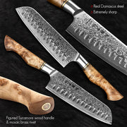 67 Layers Damascus Steel for Professional Kitchen Knife with Hight Quality Handle Set of 2-7Pcs