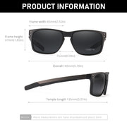 KDEAM Rectangular Polarized Sunglasses Men Outdoor Driving Sun Glasses Man TR90 Flexible Frame Mix Stainless Steel Temple