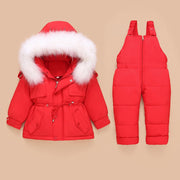 Children Coat Jacket-Jumpsuit Kids Toddler Girl Boy Clothes 2pcs Winter Outfit Suit Warm Baby Overalls Clothing Sets