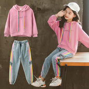 Children Clothing Set Hoodie Jeans Kids Tracksuit Kids Sport Suits for Girls Clothes 6 8 10 12 Years