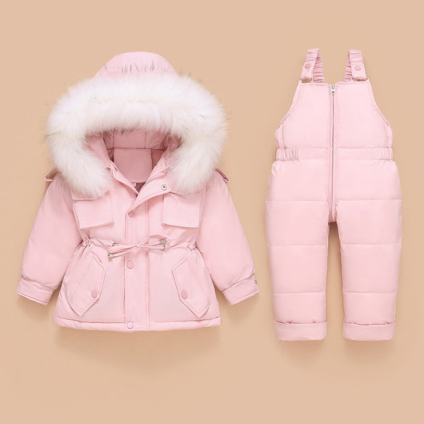 Children Coat Jacket-Jumpsuit Kids Toddler Girl Boy Clothes 2pcs Winter Outfit Suit Warm Baby Overalls Clothing Sets