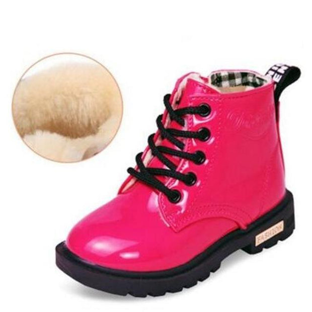 Kids Boots Leather for Boys and Girls Waterproof Toddler Sneakers Boots