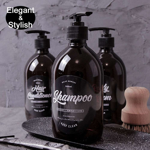 3 in 1 Set Bathroom Soap Dispenser 500ml Shampoo Body Wash Hair Conditioner Bottle