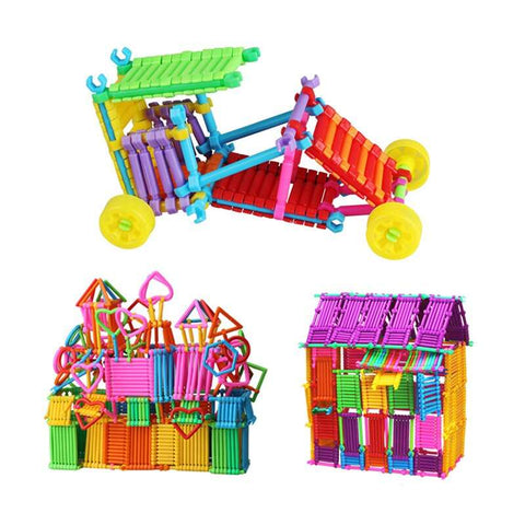 350/500pcs DIY Model Building Blocks Sticks Plastic Assemblage Construction Bricks Intelligence Educational Toys for Kids Gifts