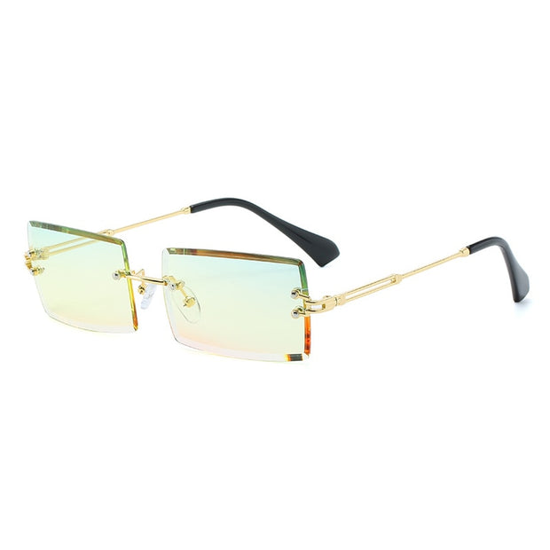 OEC CPO Fashion Popular Rimless Rectangle Sunglasses Women Men Shades Alloy Glasses UV400 O264