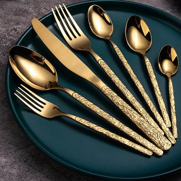 Stainless steel Western Cutlery Dinner Set Dessert Dinnerware New Desing