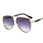 New Hollow Pattern Oval Sunglasses Men-Women Luxury Trend Brand Designer Metal Alloy Frame