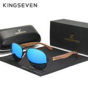 KINGSEVEN nuevas gafas de sol fotocromáticas piloto polarizadas UV400 gafas de sol de moda espejo gafas de sol de madera gafas de conducción