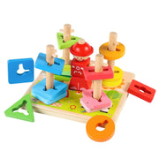 Wooden Puzzles Kids Montessori Toys Graphic Cartoon Colorful Early Enlightenment Learning Toy Animal Shape Puzzle