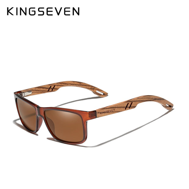 KINGSEVEN Handmade Wooden Eyewear Polarized Mirror Sunglasses Men Women Vintage Design Oculos de sol masculino UV400