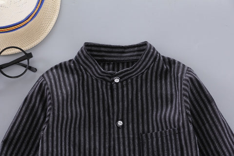 Shirts for Boys Long Sleeve Striped Print Shirts Kids Tops Shirts.