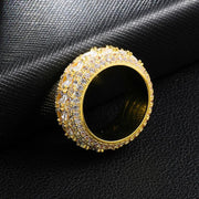 Micro Paved CZ Men's Rings Hip Hop Big Zircon Geometric Luxury Jewelry