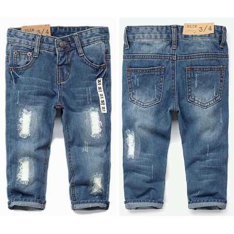 Kids Jeans Pants Baby Denim Trousers Infant Clothing Broken Distress Style