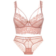 New Bra Set Lingerie Push Up Brassiere Lace Underwear Set Sexy Transparent Panties.