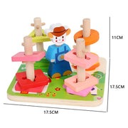 Wooden Puzzles Kids Montessori Toys Graphic Cartoon Colorful Early Enlightenment Learning Toy Animal Shape Puzzle