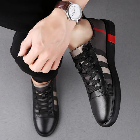 Men Sneakers Genuine Leather Luxury Brand Casual Designer Shoes