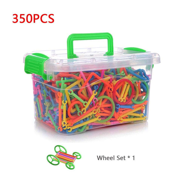 350/500pcs DIY Model Building Blocks Sticks Plastic Assemblage Construction Bricks Intelligence Educational Toys for Kids Gifts