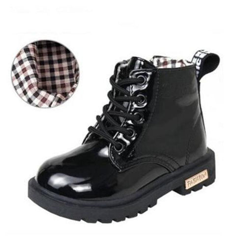 Kids Boots Leather for Boys and Girls Waterproof Toddler Sneakers Boots