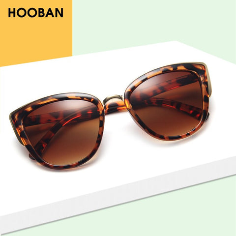 HOOBAN Fashion Cat Eye Sunglasses Women Retro Cateye Ladies Sun Glasses Stylish Driving Eyewear Female UV400