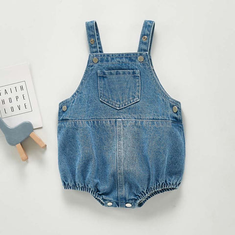 New Baby Overalls Boys Girls Denim Overalls Kids Jumpsuit Korean Fashion Children Denim Shorts