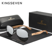 KINGSEVEN New Photochromic Pilot Sunglasses Men Polarized UV400 Fashion Sunglass Mirror Wood sun glasses Driving oculos