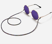 Cadena de gafas de sol para mujer, cadena cilíndrica de cuentas, anticaída, collar de cordón