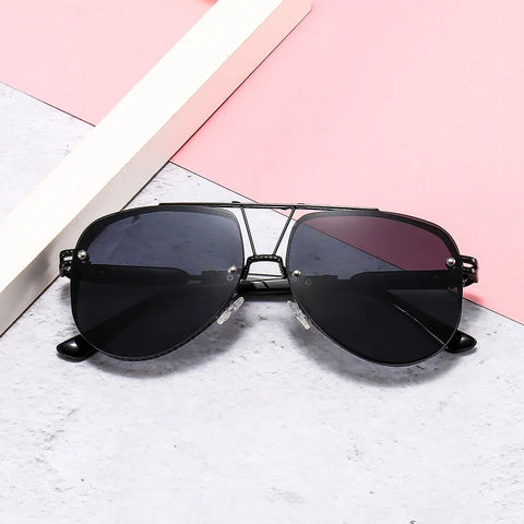 New Hollow Pattern Oval Sunglasses Men-Women Luxury Trend Brand Designer Metal Alloy Frame