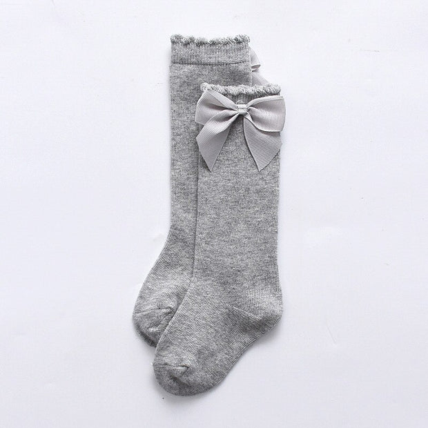 Kids Girls Stockings Big Bow Knee High Long Stocking High Quality Fashion Lace Clothes Accesories