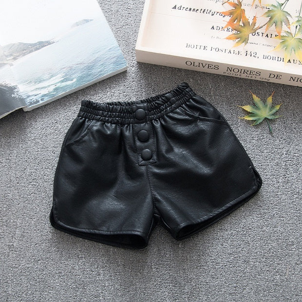 Girl Fashion Pu Leather Shorts Baby Kids Children Clothes