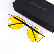 Mens Polarized Night Driving Sunglasses Brand Designer Yellow Lens Night Vision Driving Glasses Goggles Reduce Glare