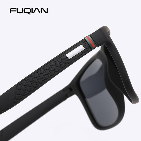 FUQIAN Luxury Sunglasses Men Polarized Fashion Design Square Plastic Sun Glasses Driving Sunglass UV400 Oculos