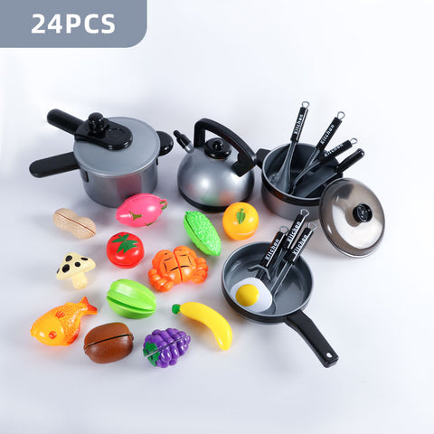 Kids Pretend Play Toy Mini Kitchen Toys Cookware Pot Pan Simulation Kitchen Utensils Cooking Toys For Boys and Girls.