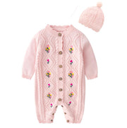 Kids New Girl Embroidery Rompers + Hat Baby Girl Newborn Clothes Baby Girl Rompers