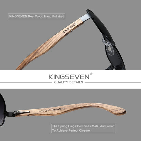 KINGSEVEN New Photochromic Pilot Sunglasses Men Polarized UV400 Fashion Sunglass Mirror Wood sun glasses Driving oculos