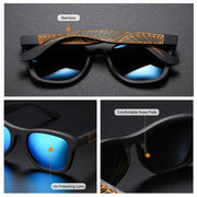 GM Handmade Black Bamboo Wooden Frame Sunglasses For Women Men Polarized Vintage Bamboo wooden sun glasses