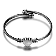 Personalizar regalo de mamá pulseras con dijes de corazón nuevo brazalete de acero inoxidable joyería pulsera brazalete para amigos familia triangulación de envío