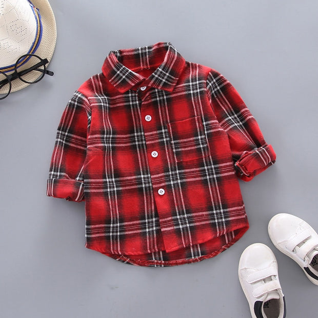 Shirts for Boys Long Sleeve Striped Print Shirts Kids Tops Shirts.