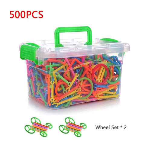 350/500pcs DIY Model Building Blocks Sticks Plastic Assemblage Construction Bricks Intelligence Educational Toys for Kids Gifts