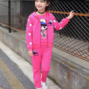 Winter Children Clothing Sets for Girls Floral Baby Clothes Cotton Kids Tracksuit shirt and Pants