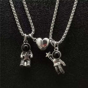 2 uds amantes de la moda a juego amistad corazón colgante pareja distancia magnética facetado corazón colgante collar pareja joyería